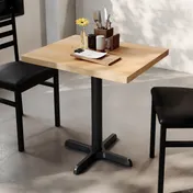 Flash Furniture GSF-REC2430-NAT-T2222-GG 24x30 Rectangular Beech Wood Butcher Block Table Top, Natural Finish, X-Base, Black Cast Iron 2 image
