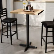 Flash Furniture GSF-REC2430-NAT-T2222B-GG 24x30 Rectangular Beech Wood Table Top, Natural Finish, Bar Height 2 image