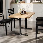 Flash Furniture GSF-REC3048-NAT-T0522-GG 30x48 Rectangular Beech Wood Table Top, Natural Finish, Black Iron T-Bases 2 image