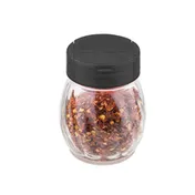 TableCraft Products 10329 - 6-9 oz Black Flip-Top Cheese & Spice Shaker, No Handle, Plastic Lid 1 image