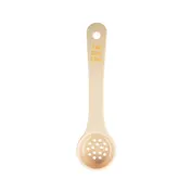 TableCraft 10639 1 oz Portion Control Spoon, 7.375" x 2" x .875", Perforated Polycarbonate, Beige, NSF 1 image