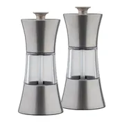 TableCraft Products 10924 Salt & Pepper Mill Set, 5" Height, Stainless Steel & Acrylic Build - Set 1 image