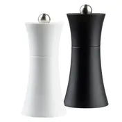 TableCraft 10925 - 5" Acrylic Salt & Pepper Mill Set, Black & White, 1-7" Height, Set 1 image