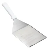 TableCraft 10945 Stainless Steel Turner, 13" x 5" x 4-1/2", White Plastic Handle, Dishwasher Safe 1 image