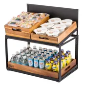 TableCraft Products 11000 2-Tier Rectangular Display, 21-1/2" x 13-1/2" x 22-1/4", Black Chalkboard 2 image
