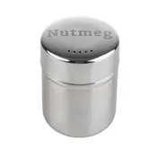 TableCraft Products 11052 - 6oz Nutmeg Stainless Steel Cheese Shaker, Silver Lid, Dishwasher Safe 1 image