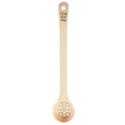 TableCraft 11169 Portion Control Spoon, 1.5 oz, 11.9"x2.3"x1", Perf PC, Beige, Maroon Marks NSF 1 image