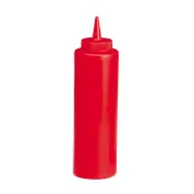 TableCraft 112K Red Squeeze Bottle - 12 oz, 38mm Cone Tip, Dishwasher Safe, Polyethylene PerfectFlex 1 image