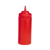 TableCraft 11663K Squeeze Bottle - 16oz Wide Mouth, Red, Polyethylene, Dishwasher Safe, NSF, USA 1 image