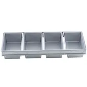 TableCraft 12488 4-Compartment Bread Loaf Pan, 22" x 9.875" x 2.75", 54oz, Silicone Glazed 1 image