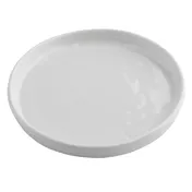 TableCraft 12761 - Ridge Collection Reusable Melamine Plate 6" Round White Gloss, 6"x6"x0.75" 1 image
