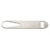 TableCraft 12889 Speed Bottle Opener - 1-5/8" x 3/4" x 7", Brushed 200 Series Stainless Steel 1 image