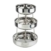 TableCraft Products 12913 - 3-Tier Stainless Steel Tower, 14" Dia, 13-3/4" H, Mirror, 10-14" Bowls 1 image
