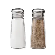 TableCraft 132S&P-2 Salt & Pepper Shaker, 3oz Glass, 1-7/8" Dia., 4-1/2" H, Stainless Steel Top 2 image