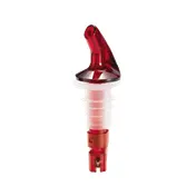 TableCraft 148A Liquor Pourer - 1oz Plastic No-Collar Red Spout, BPA-Free, Hand Wash Only, 1 Dozen 1 image
