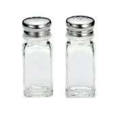 TableCraft Products 154S&P-1 - 3 Oz Salt Pepper Shaker, 1.5" x 4" Stainless Steel Tops - 1/Each 1 image