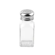 TableCraft Products 154S&P-2 Salt & Pepper Shaker, 3 oz, 1-1/2" x 1-1/2" x 4", Steel Top, Glass Set 2 image