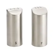 TableCraft Products 162 Salt Pepper Shaker, 2 oz, 1-5/8" Dia x 3-5/8" H, Stainless Steel - Set 1 image