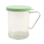 TableCraft 166B 10oz Cheese & Spice Shaker, Green Poly Handle, Perforated Top, BPA Free 1 image
