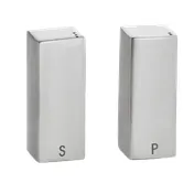 TableCraft Products 167 - Steel Salt & Pepper Shaker Set, 1-3/8" H x 1-3/16" W, Dishwasher Safe- Set 1 image