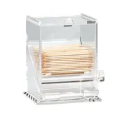 TableCraft 228 Toothpick Dispenser, 3-1/4"x3-1/4"x4-1/2", Acrylic Clear, Top Loading, Dishwasher Safe 1 image