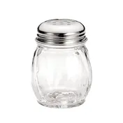 TableCraft 260-1 Cheese Shaker, 6-9 oz Swirled Glass Jar, Chrome Perforated Top, Dishwasher Safe 1 image