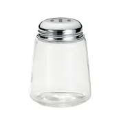 TableCraft 262 Cheese & Spice Shaker - 8oz Glass, Dishwasher Safe, Chrome Slotted Top, Metal Lid 1 image