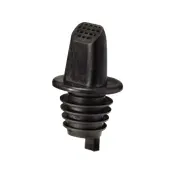 TableCraft Products 33BK Free Flow Liquor Pourer, Plastic, Black Spout, No Collar, Cash & Carry, 12 Per Polybag 1 image