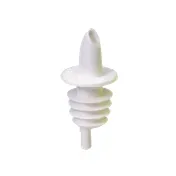 TableCraft 35W Cash & Carry Free Flow Liquor Pourer, White Plastic, Hand Wash Only, 12/Bag, Economy, No Collar 1 image
