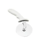 TableCraft 4106W Pizza Cutter - 4" Stainless Steel Wheel, White ABS Handle, Dishwasher Safe 1 image