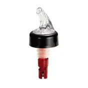 TableCraft Products 4246A 1 oz Liquor Pourer, Plastic, Clear Spout, Black Collar, Red Dip Tube, Hand Wash Only, Dozen 1 image