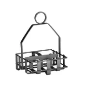 TableCraft 606RBK - Black Metal Condiment Rack, Fits 1-5/8" Shakers, Powder-Coated Finish 1 image
