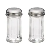 TableCraft Products 657 - 2oz Fluted Glass Salt & Pepper Shaker, 1-15/16" Dia, 3-5/8" H, Stainless 1 image