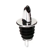TableCraft 670 Liquor Pourer - 12-Pack Free-Flow Chrome Spout, BPA-Free Plastic, Silver Finish, No Collar, Hand Wash Only 1 image