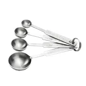 TableCraft Products 722 - 4-Piece Stainless Steel Measuring Spoon Set, -1/4, -1/2, 1 Tsp, 1 Tbsp - 4/Set 1 image