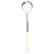 TableCraft 7703 - 3oz Perforated Portion Control Spoon Stainless Steel Beige Handle Dishwasher Safe 1 image