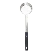 TableCraft 7706 Portion Control Spoon, 6 oz Perforated Stainless Steel, Black Handle 1 image