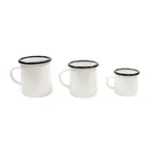 TableCraft Products 80008 - Enamel Mug, 6 oz White with Black Rim, Coated Steel, Dishwasher Safe 2 image