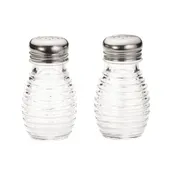 TableCraft BH2 Salt/Pepper Shaker - 2oz Glass Jar, 3-1/2" Height, Stainless Top, Beehive 1 image
