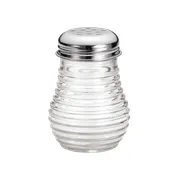 TableCraft BH4 Cheese & Spice Shaker - 6 oz. Clear Glass, Chrome Plated Top, Metal Lid 1 image