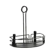 TableCraft BK59512 Condiment Caddy - 8-1/2" Back, 5" Front, 1 Compartment, Black Metal, Hand Wash Only 1 image