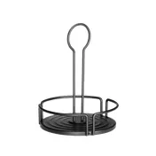 TableCraft Products BKDIA595 Condiment Caddy, 6" Dia. x 10" H, Black Metal, 1 Compartment 1 image