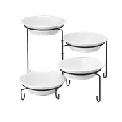 TableCraft Products BKP4 - 4-Tier Black Powder-Coated Metal Stand, 9" Dia., 14-1/2" H, 16 Sleeves 1 image