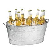 TableCraft BT1914 Beverage Tub, 5-1/2 Gal, 22-3/4" x 14-1/2" x 9-3/4", Oval, Galvanized Steel 2 image