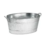 TableCraft BT1914 Beverage Tub, 5-1/2 Gal, 22-3/4" x 14-1/2" x 9-3/4", Oval, Galvanized Steel 1 image