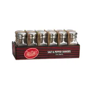 TableCraft Products C154-12 - 3 Oz Glass Salt Pepper Shaker, 1.5" x 4" Steel Top, Safe - 12/Pack 1 image