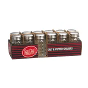 TableCraft C163-12 Glass Salt & Pepper Shaker, 1-1/2 oz Capacity, Stainless Steel Top - 12/Pack 1 image