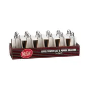 TableCraft C83-12 Salt/Pepper Shaker, 1 oz, 4-3/8" Height, Nickel-Plated Top, Glass Jar - 12/Pack 1 image