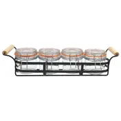 TableCraft Products CJS12R Jar Wire Rack, 18-1/4" x 5" x 4-1/2", Holds 4 CJS12 Jars, Metal Handles 2 image