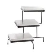 TableCraft CW40309B 3-Tier Stand, 22-1/2" x 21-1/4" x 20-3/4", Black Steel, 3 Half Size Cooling Plates 1 image